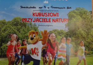 Certyfikat Kubusiowi Przyjaciele Natury