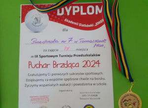 Dyplom i medal za udział w zawodach sportowych