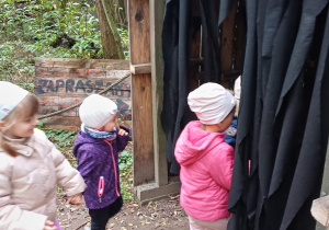 Dzieci z grupy Tropiciele wchodzą do Strachowiska