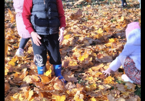 Chłopiec bawi się w ogródku przedszkolnym