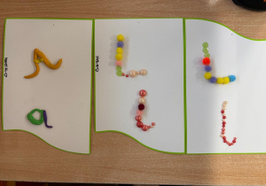 Prace plastyczne dzieci z wykorzystaniem materiałów kreatywnych- poznanie literki