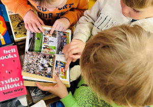 Chłopcy oglądają książki