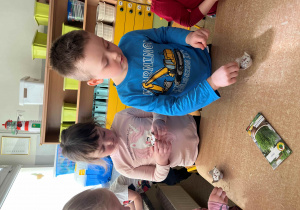 Dzieci wysiewają rzeżuchę