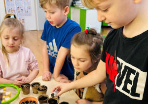 Dzieci sieją nasiona