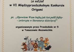 Dyplom dla przedszkola