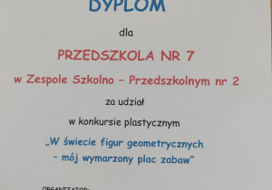 Dyplom dla Przedszkola